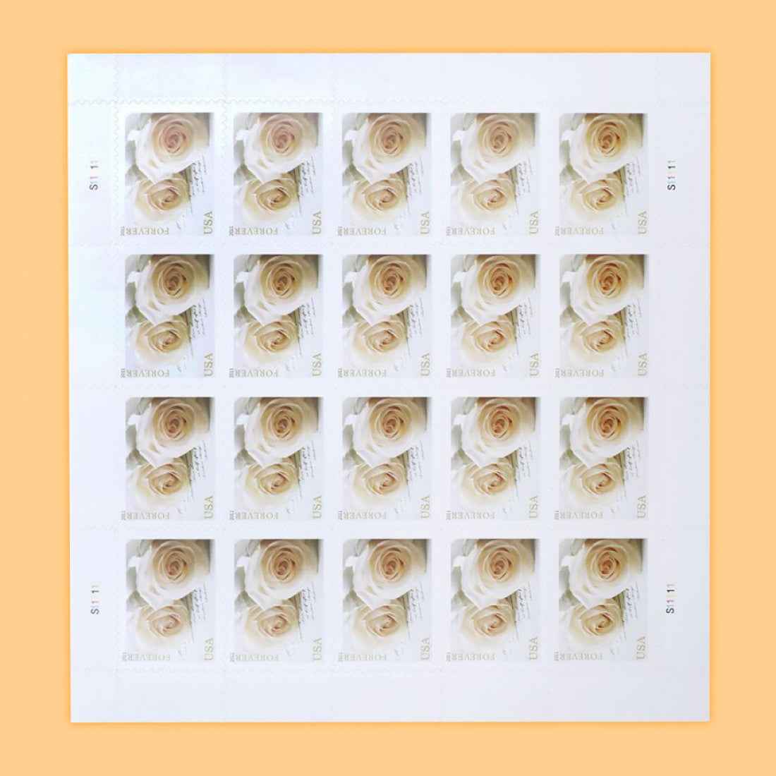 20 vintage Wedding Roses Invitation forever stamps with love flower design