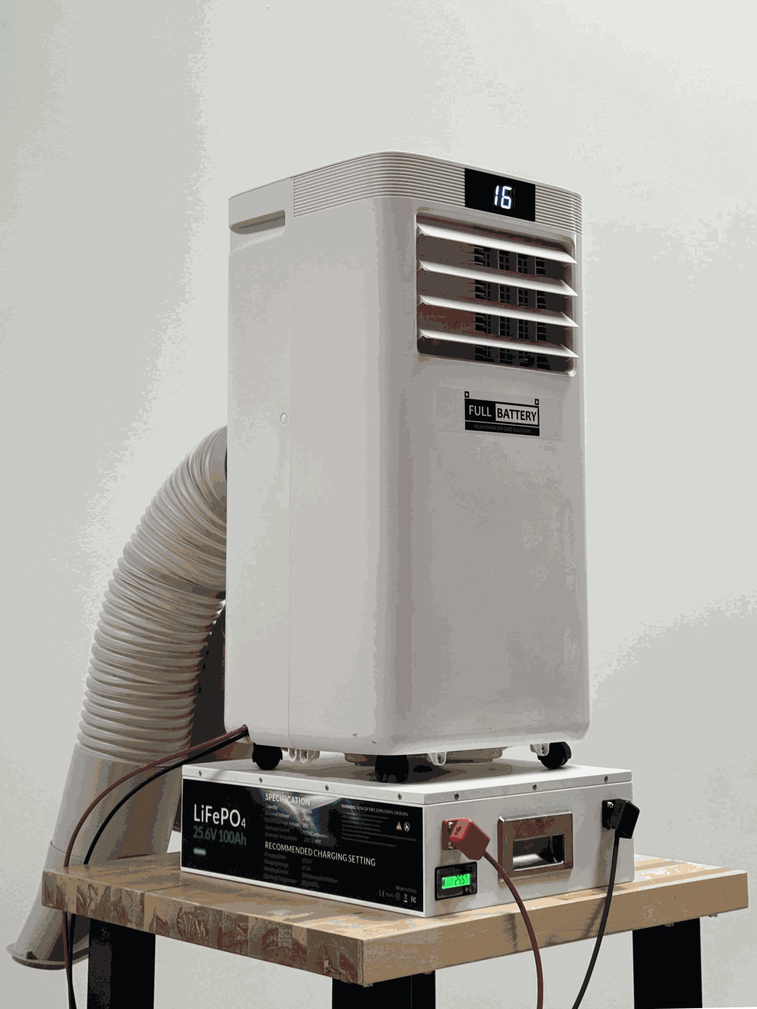 24V Pure DC Portable, Battery/Solar Air Conditioner & Heater (heat pump, 12,000 BTU/h)