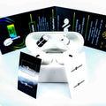 EMF Defense Shields attached to headphones and earbuds for radiation protection