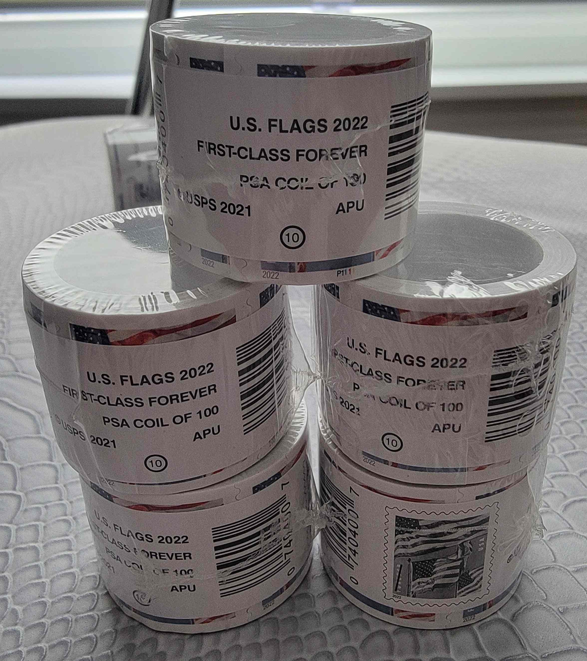 USA Flag Forever Stamps Roll/Coil of 100 Postage Stamps