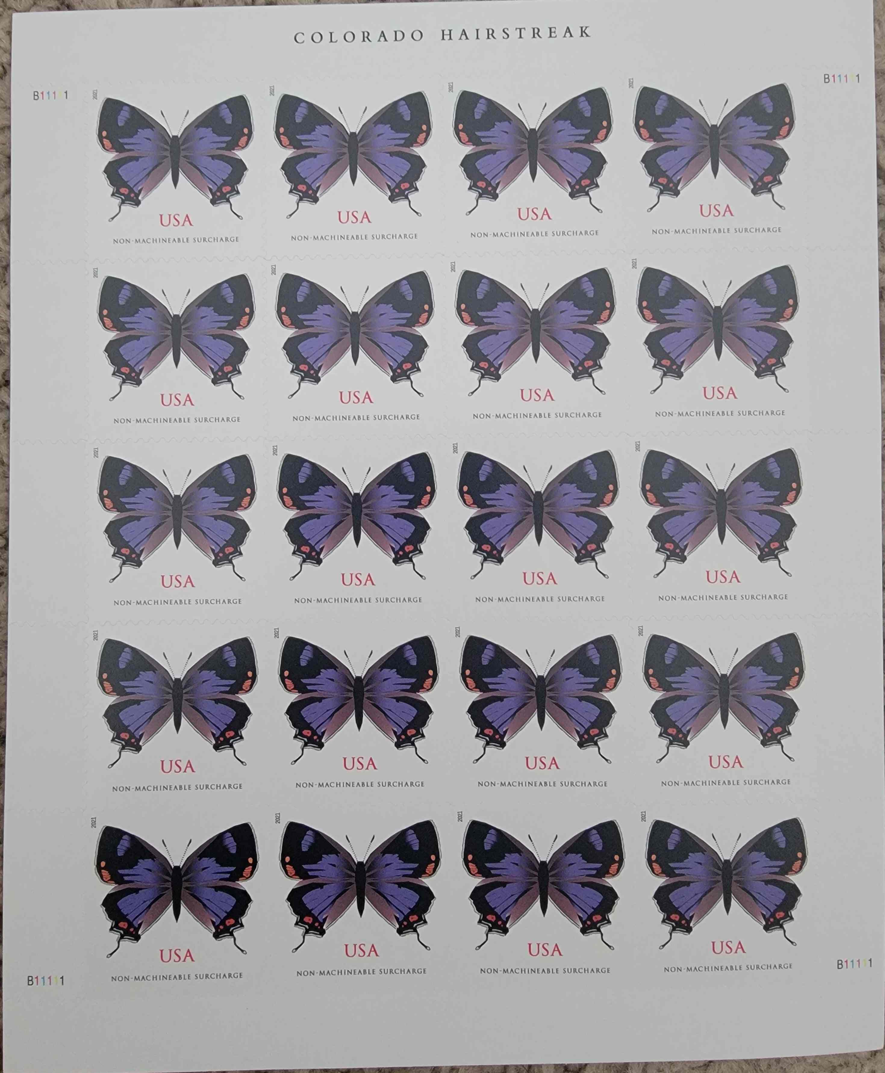 USA Forever Non-Machinable Stamps pack of 20 with random designs