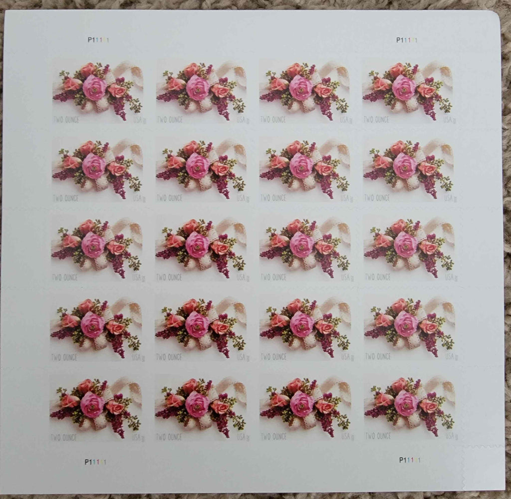 Pane of 20 USA Forever 2oz Stamps worth $1.20 each with random themes