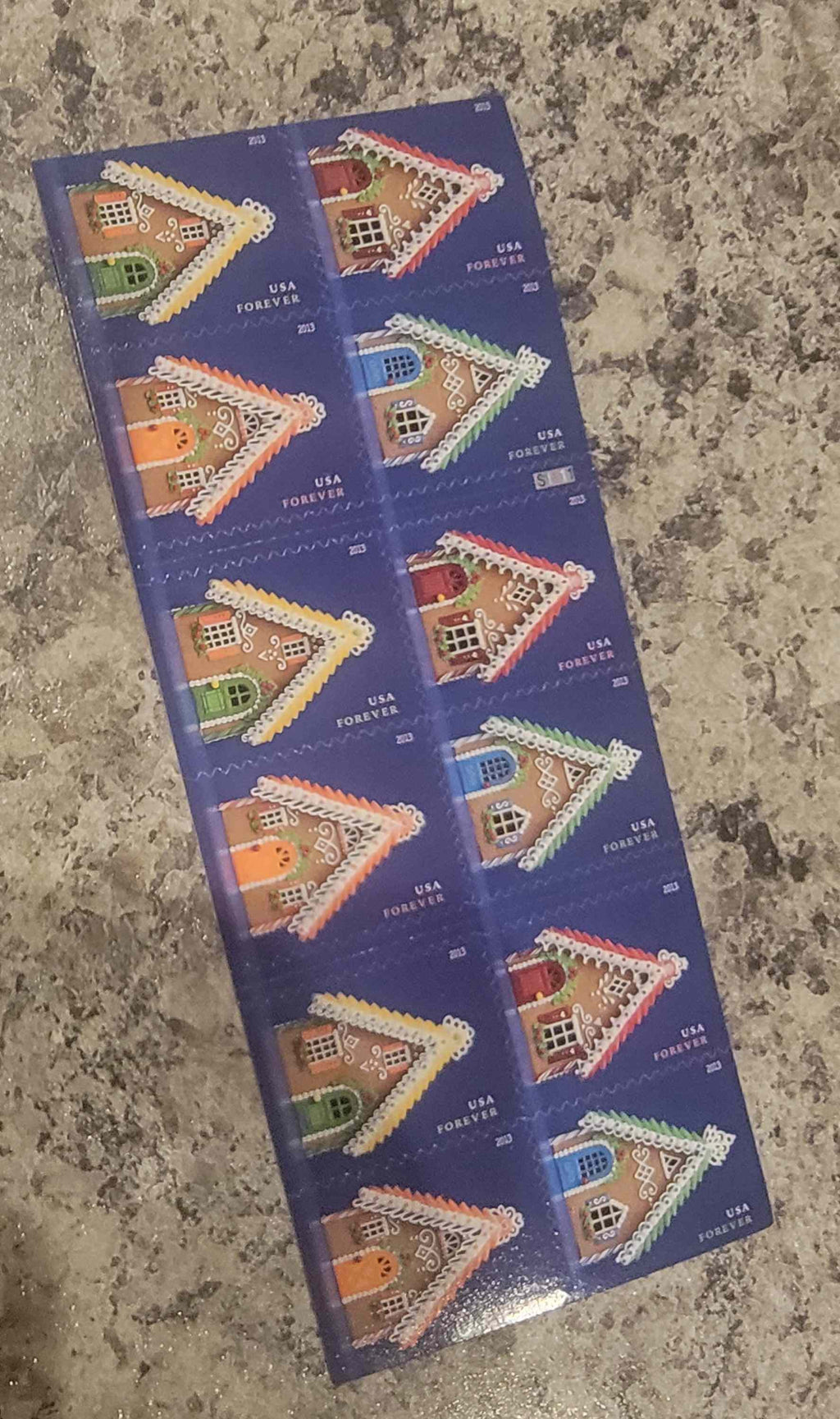 Forever Gingerbread Houses Christmas Stamps 20ct pack colorful festive designs