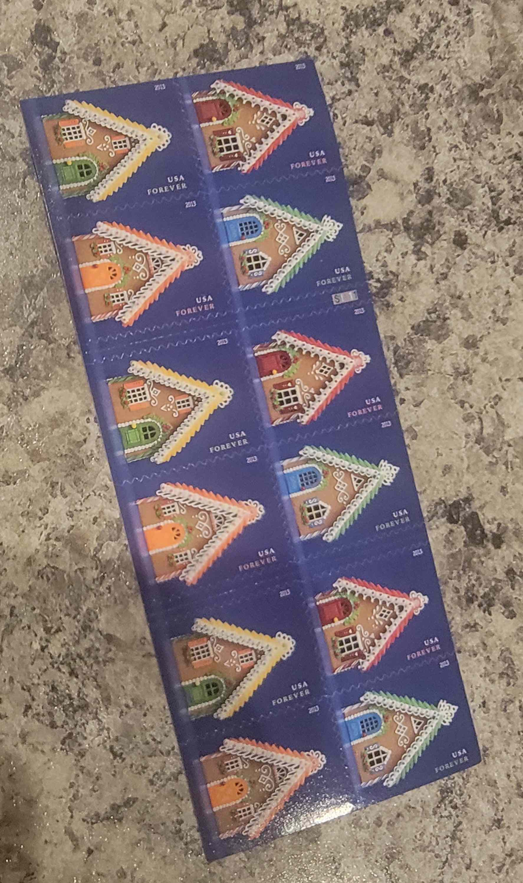 Forever Gingerbread Houses Christmas Stamps 20ct pack colorful festive designs