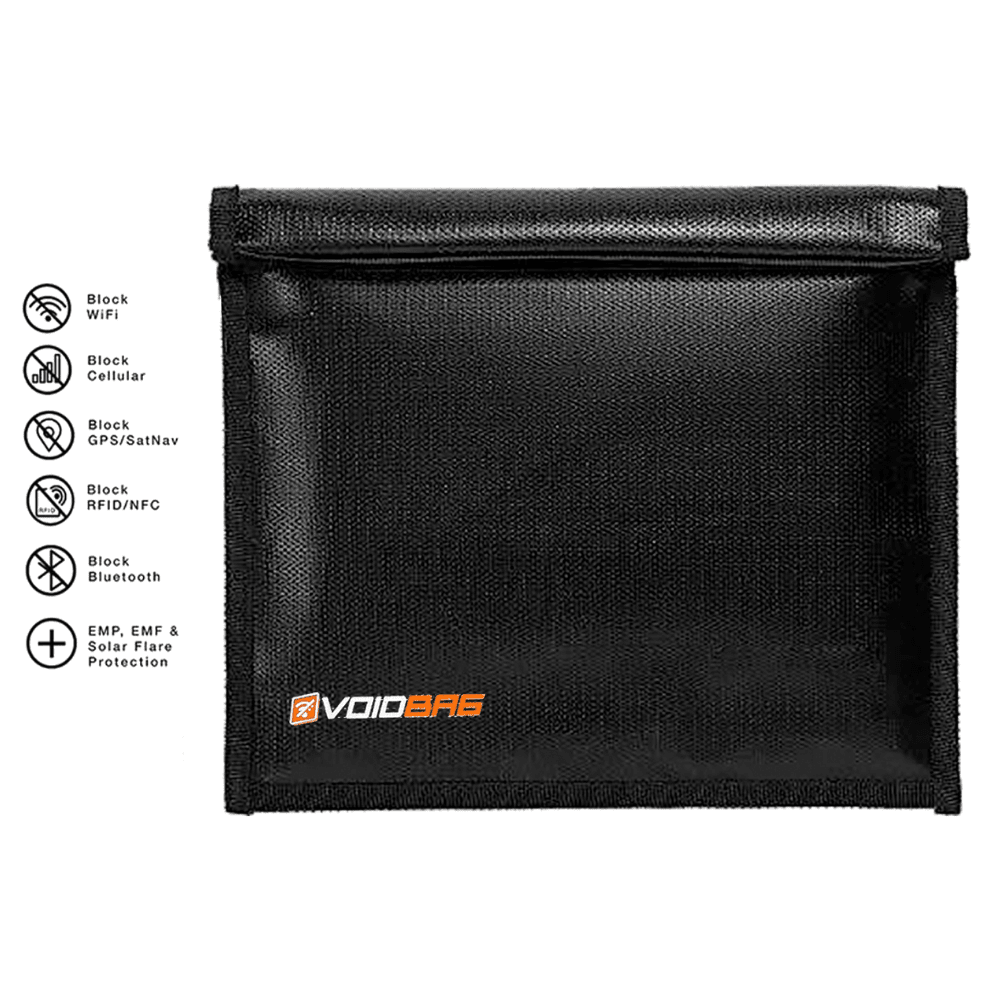 Void Bag RFID blocking Faraday bag made of durable PU leather and waterproof nylon for secure storage of cards and keys