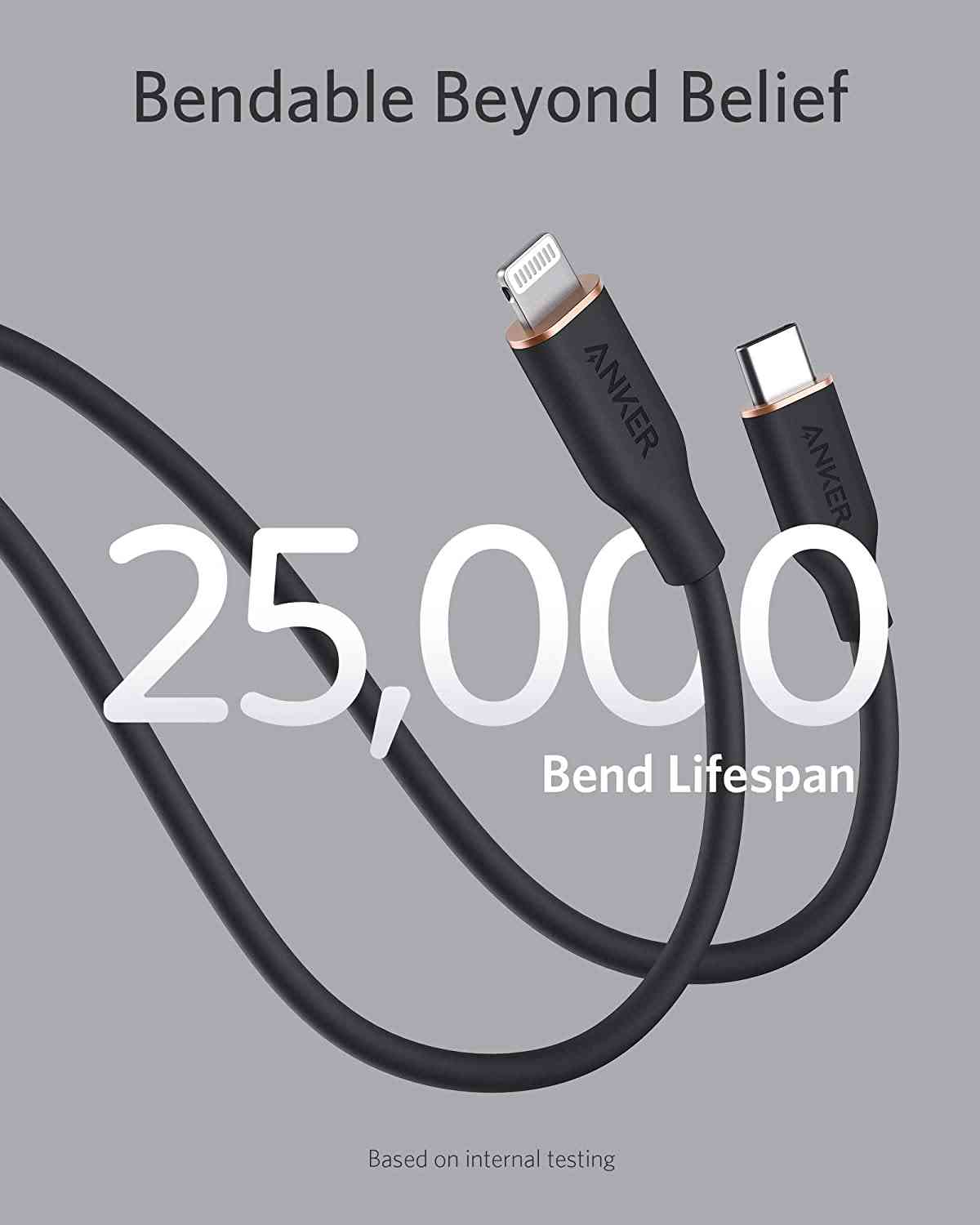 Anker <b>641</b> USB-C to Lightning Cable (Flow, 3 ft Silicone)