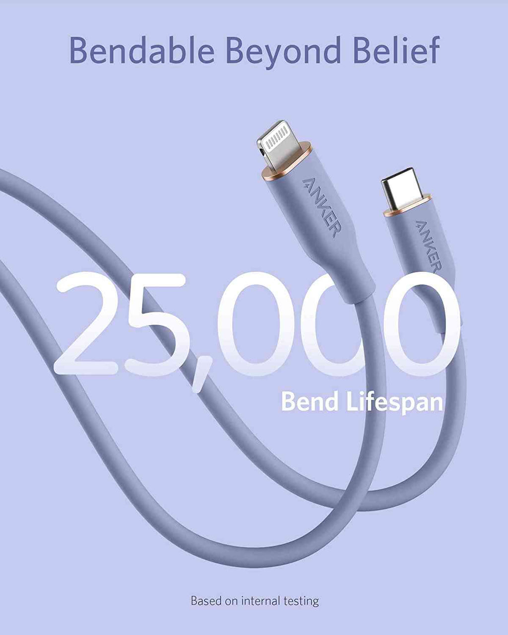 Anker <b>641</b> USB-C to Lightning Cable (Flow, 3 ft Silicone)