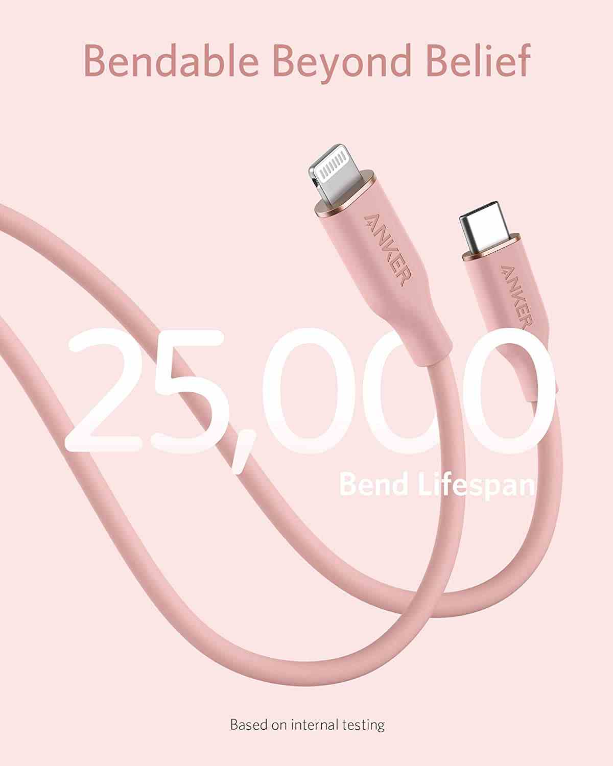 Anker <b>641</b> USB-C to Lightning Cable (Flow, 3 ft Silicone)