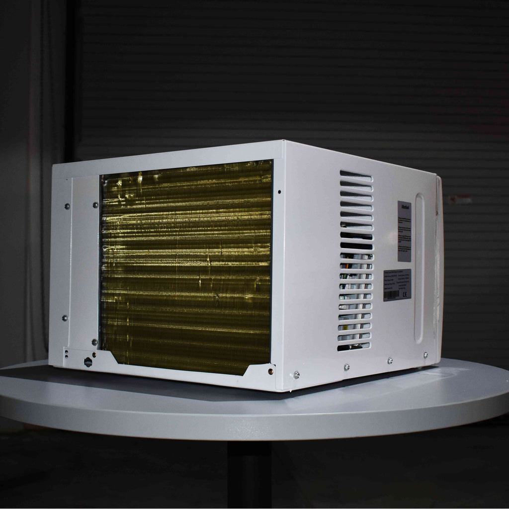 48V DC window air conditioner and heater unit with Panasonic compressor and BLDC fans