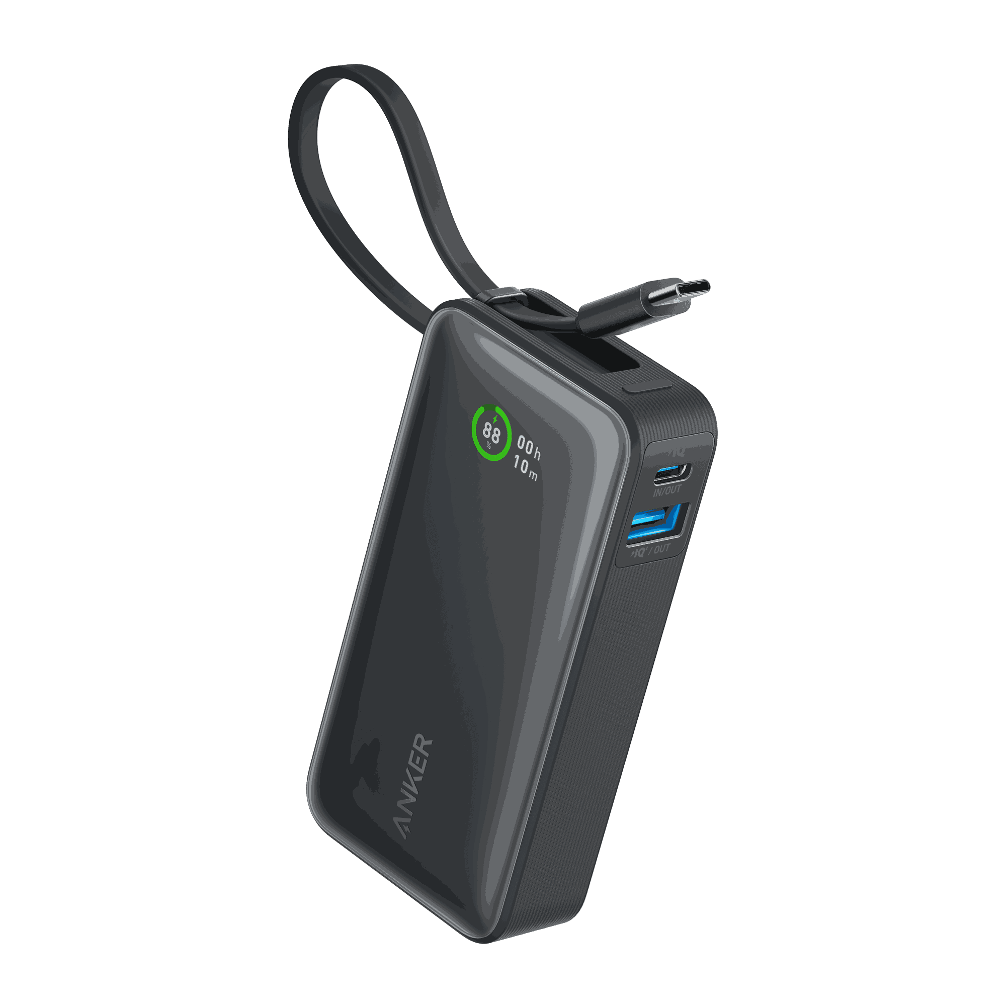 Anker Nano Power Bank 30W with built-in USB-C cable compact portable charger