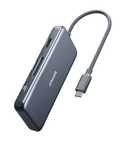 Anker 341 USB-C Hub 7-in-1 with HDMI 4K, SD card, USB-A, USB-C ports, and 85W pass-through charging.