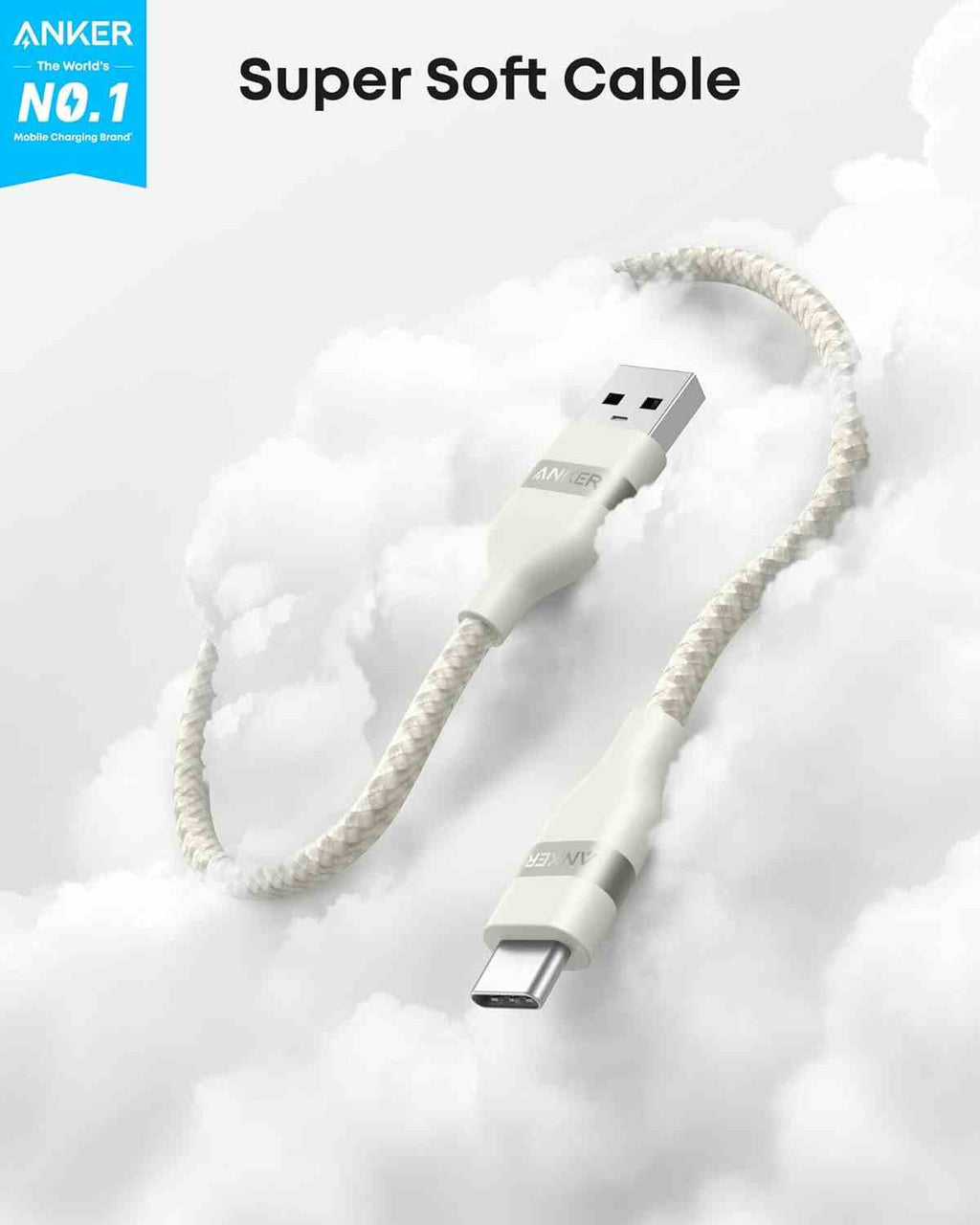 Anker USB-A to USB-C Cable (3 ft / 6 ft, Upcycled-Braided)