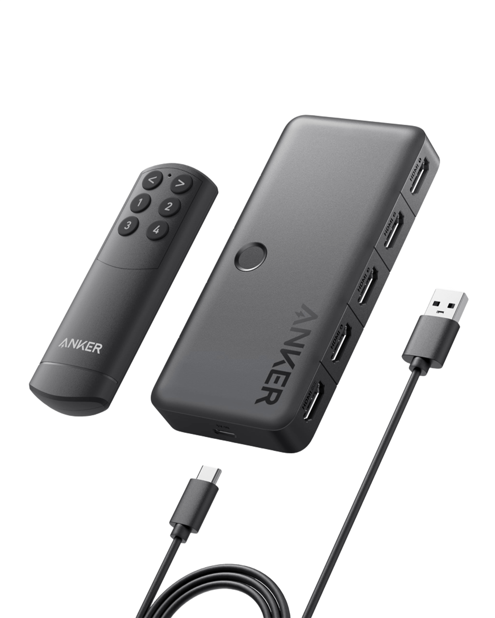 Anker HDMI Switch 4-in-1 input with 4K output and remote control
