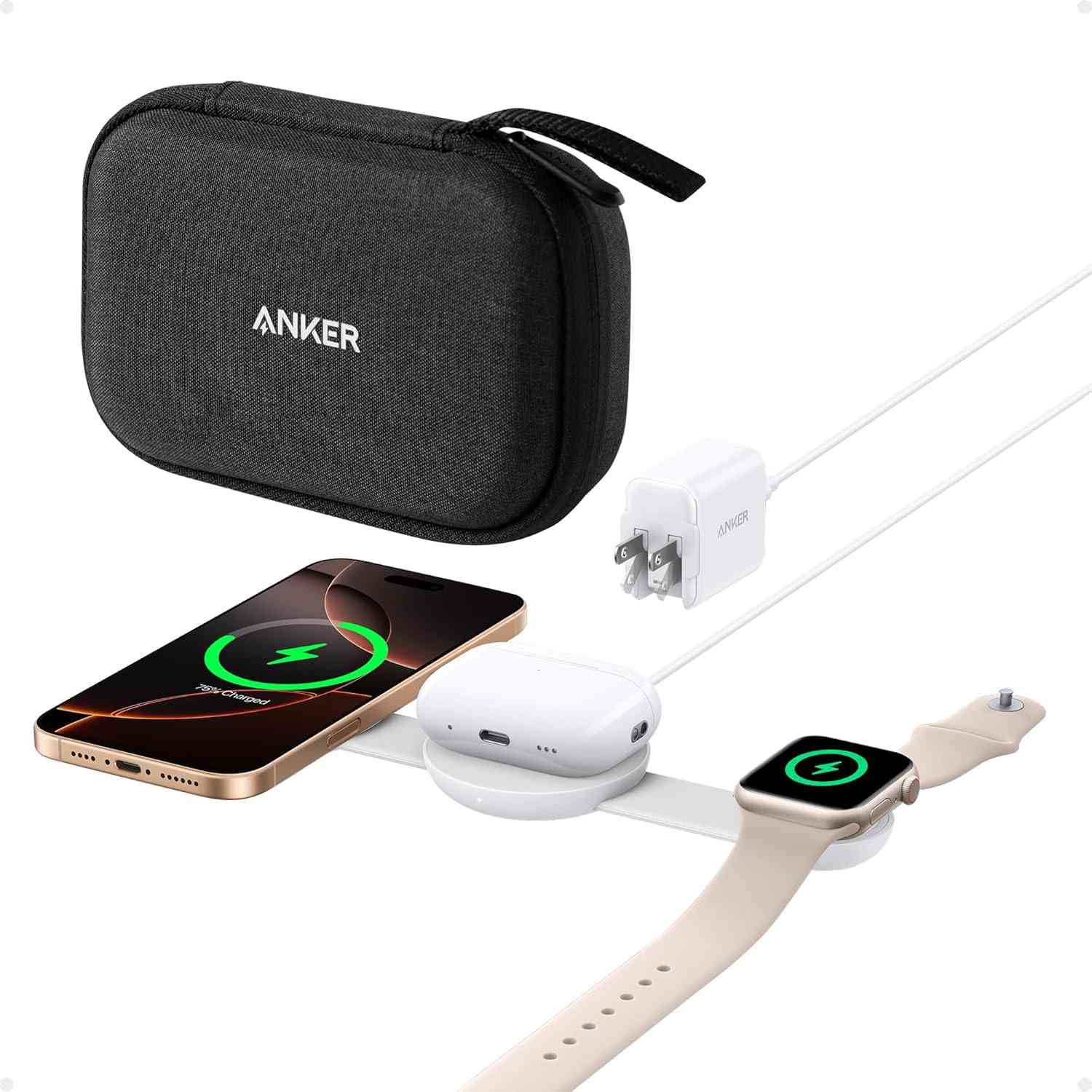 Anker MagGo Wireless Charging Station (3-in-1, Foldable Pad)