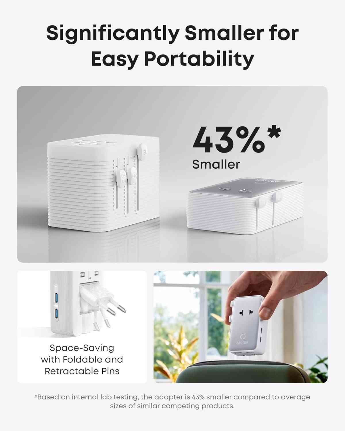 Anker Laptop Power Bank (25K, 165W, Built-In and Retractable Cables)