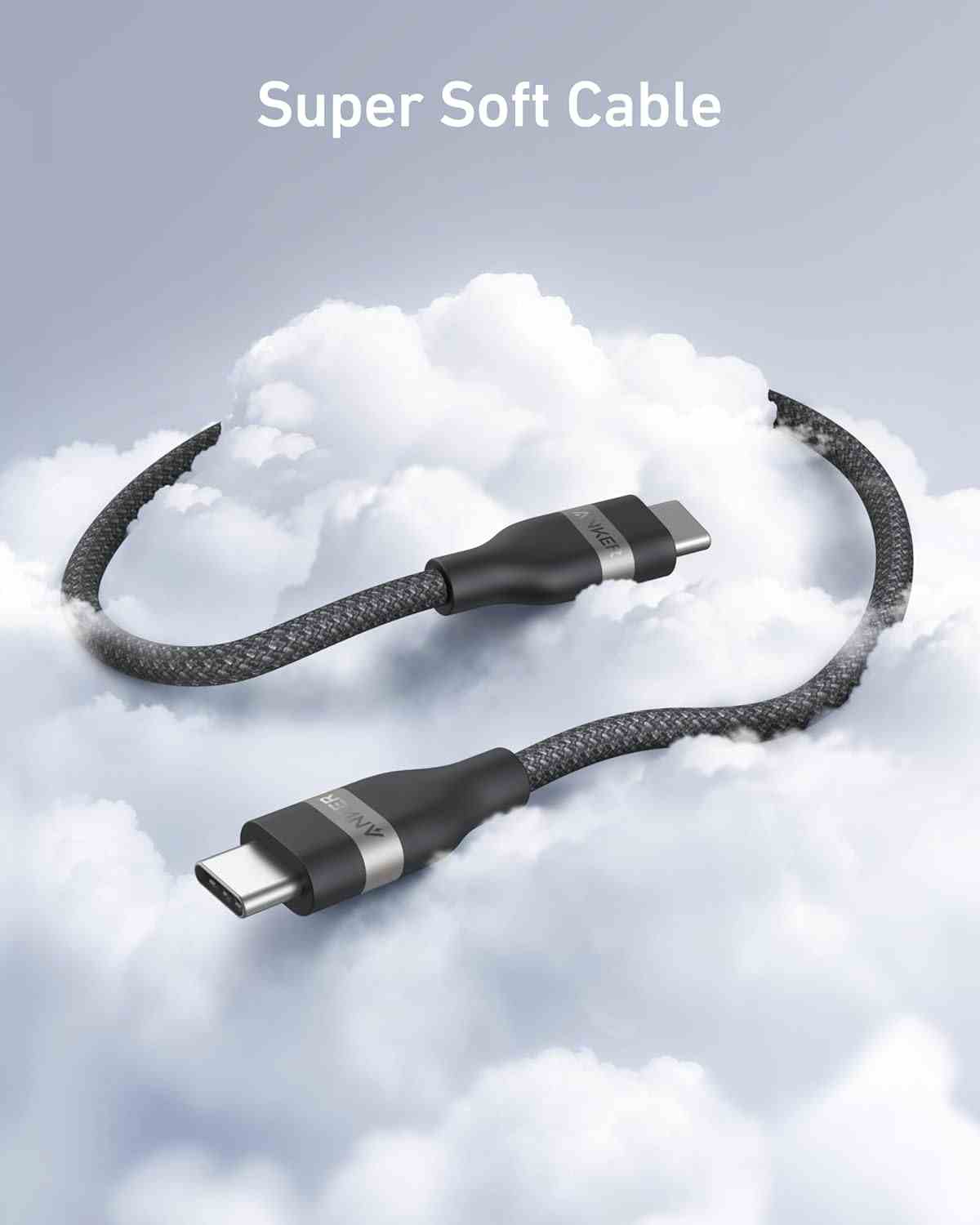 Anker USB-C to USB-C Cable (3 ft / 6 ft, 240W, Upcycled-Braided)