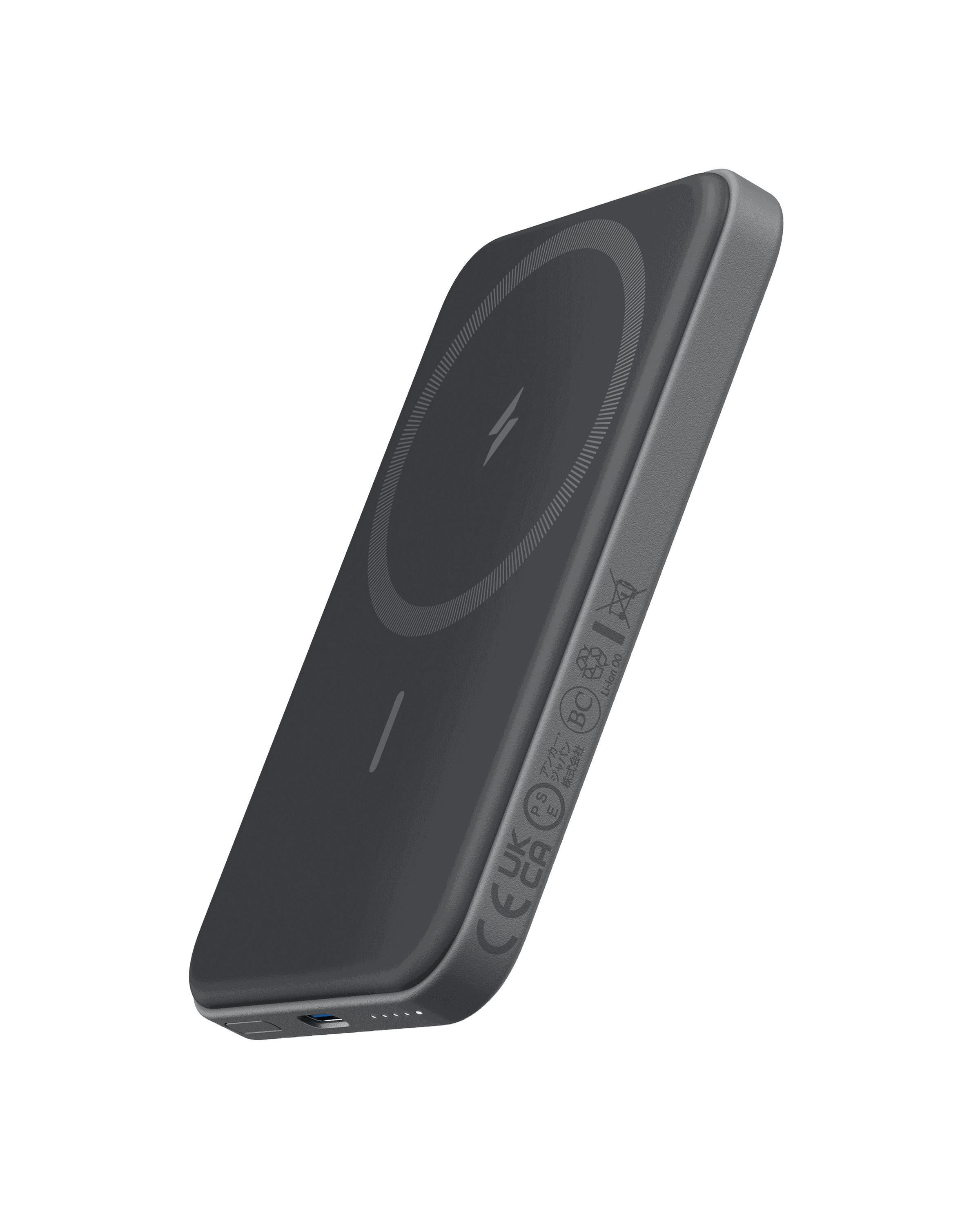 Anker 621 Magnetic Battery MagGo compact portable power bank attached to iPhone