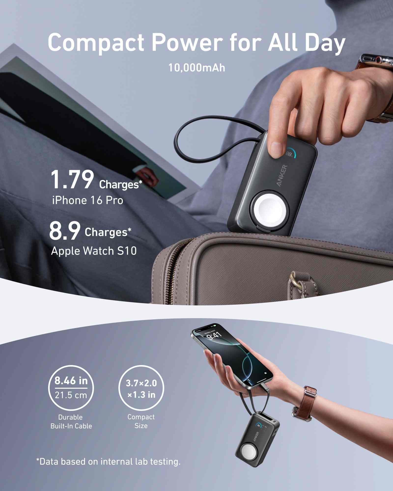 Anker MagGo Power Bank (10K, 35W, For Apple Watch)