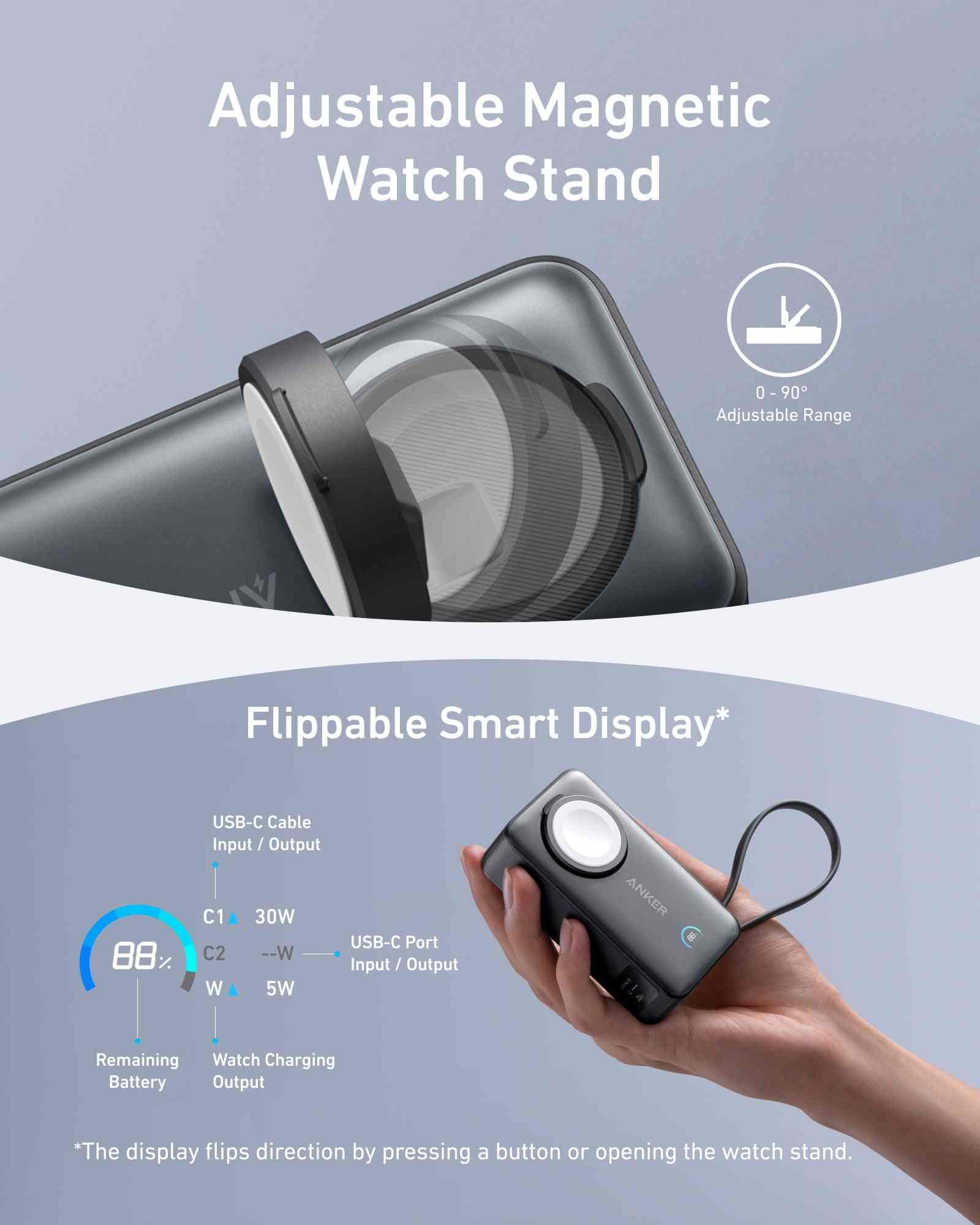 Anker MagGo Power Bank (10K, 35W, For Apple Watch)