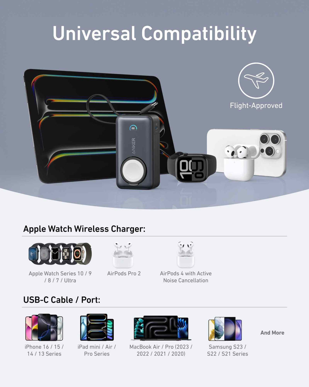 Anker MagGo Power Bank (10K, 35W, For Apple Watch)