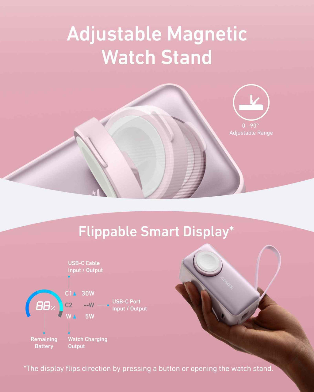 Anker MagGo Power Bank (10K, 35W, For Apple Watch)