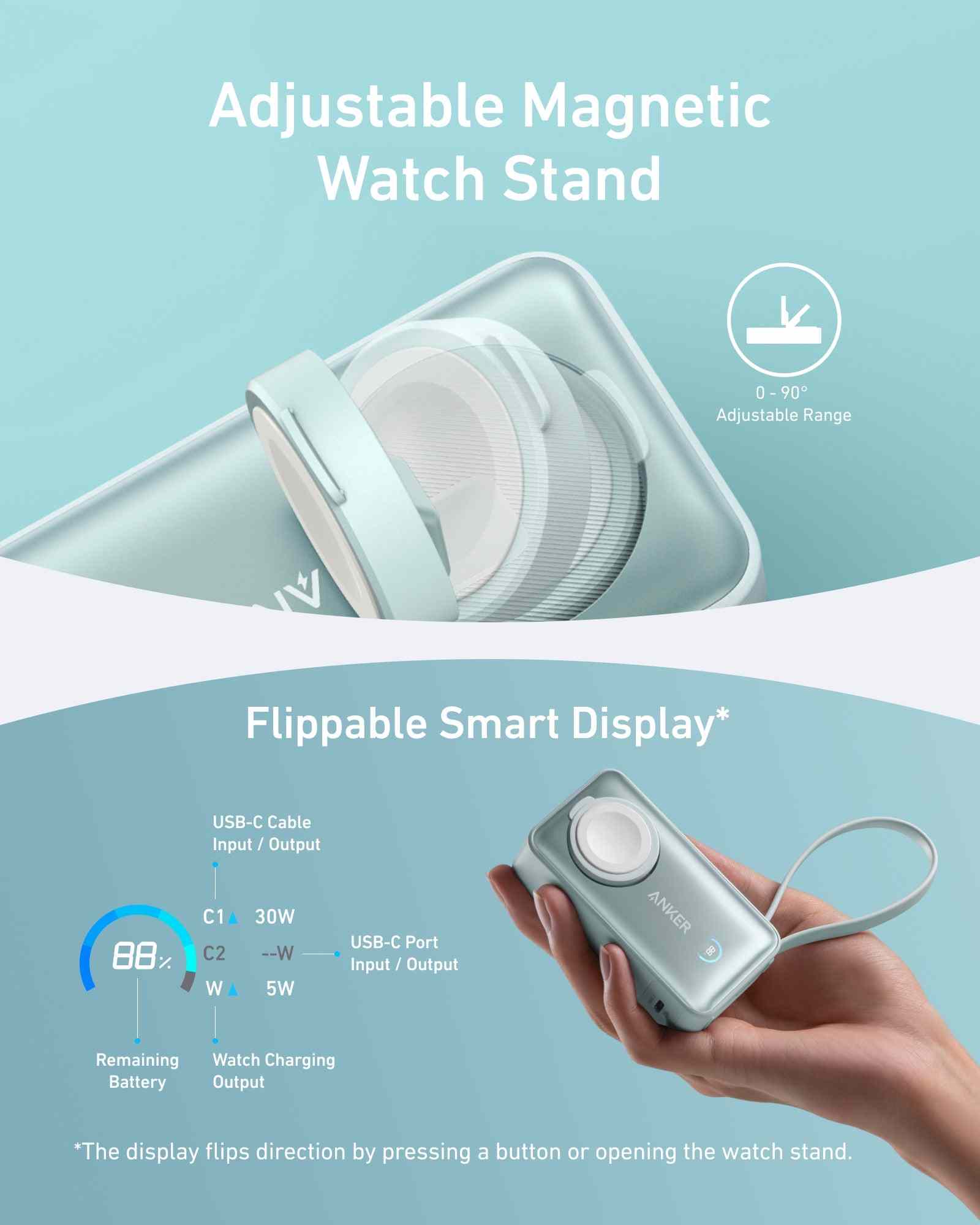 Anker MagGo Power Bank (10K, 35W, For Apple Watch)