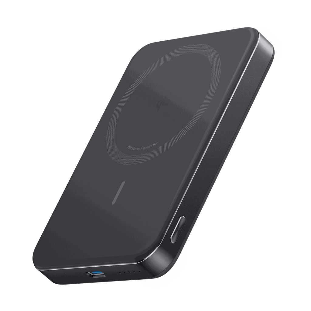 Slim Anker MagGo Power Bank 10K with wireless Qi charging and USB-C port in matte finish