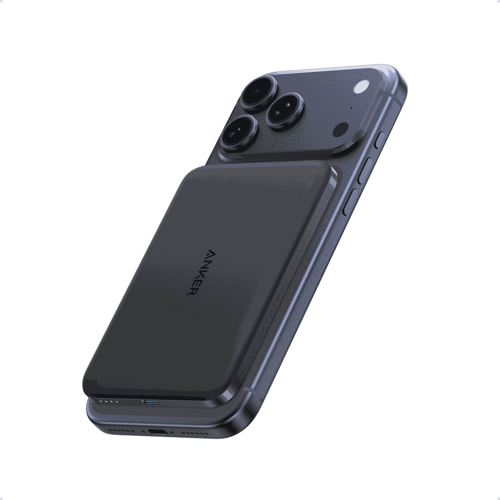 Slim Anker Nano Power Bank 5K MagGo with magnetic Qi2-compatible fast charging and USB-C port