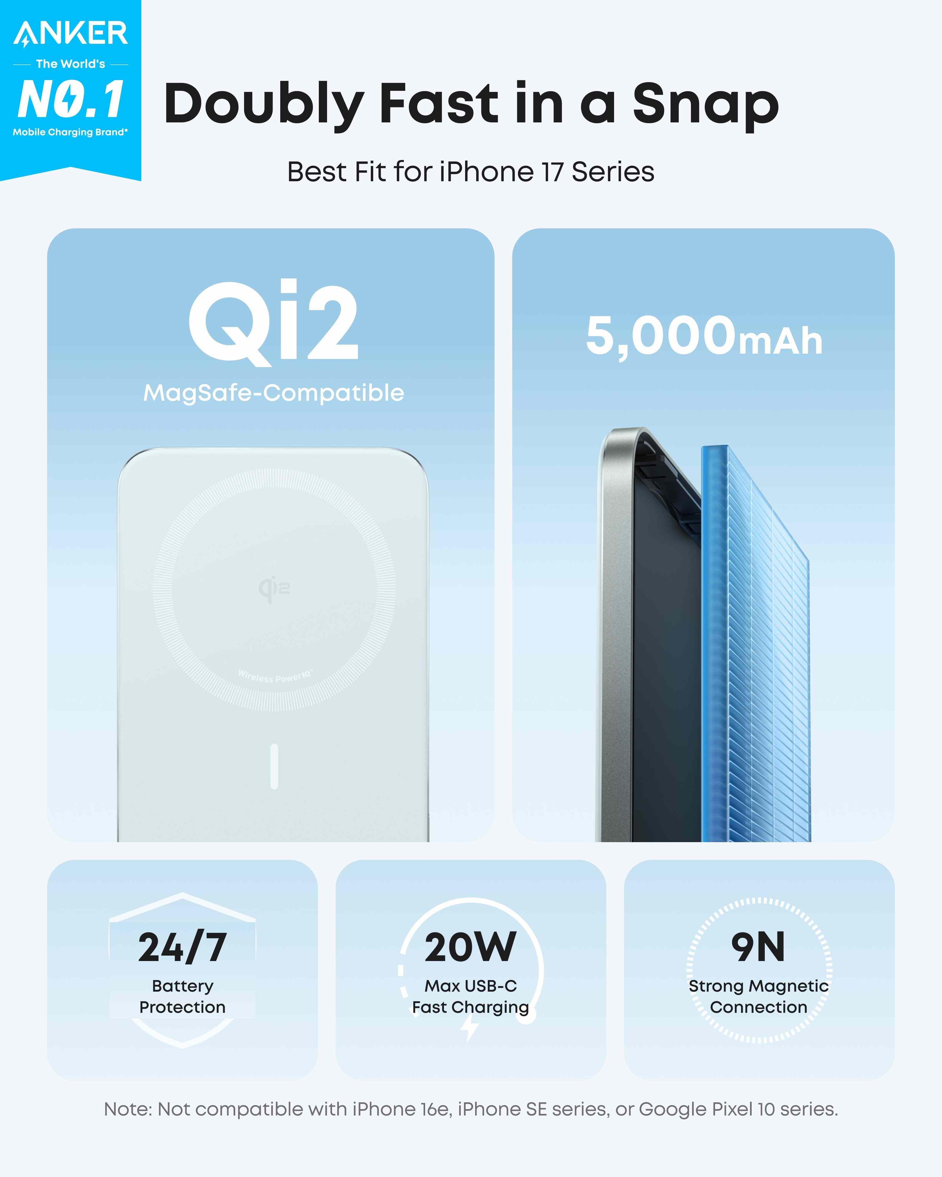 Anker Nano Power Bank (5K, MagGo, Slim)