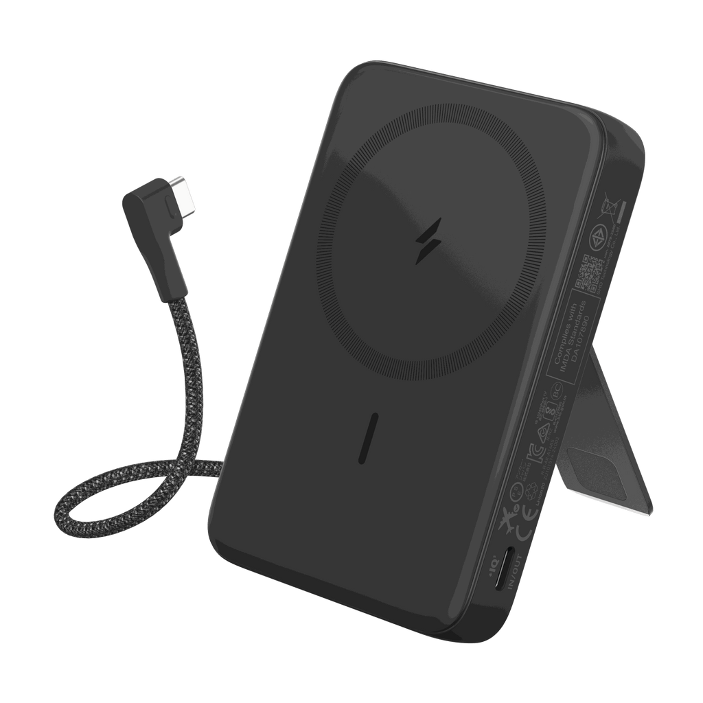 Anker Zolo magnetic power bank 10K 30W with built-in USB-C cable and adjustable stand