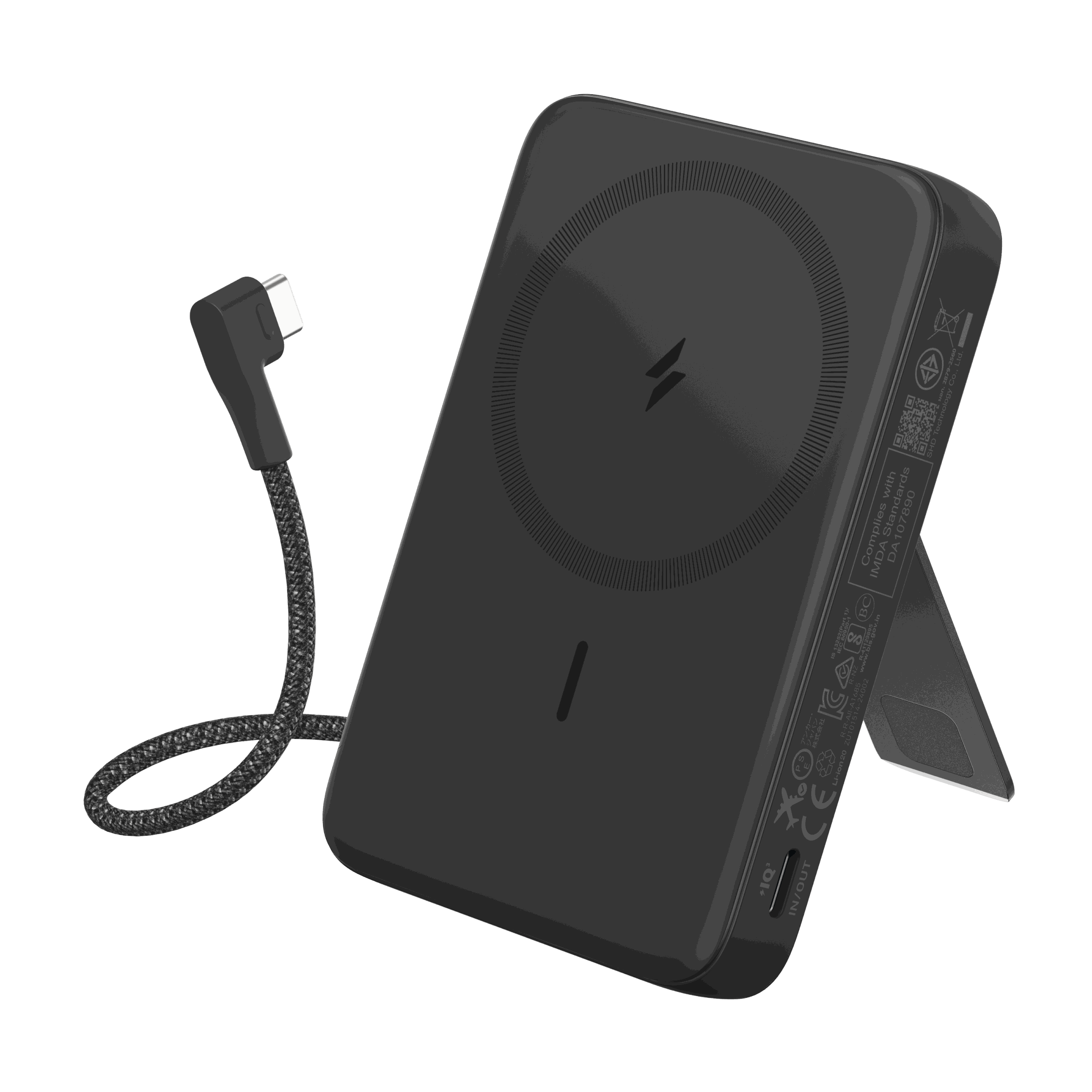 Anker Zolo magnetic power bank 10K 30W with built-in USB-C cable and adjustable stand
