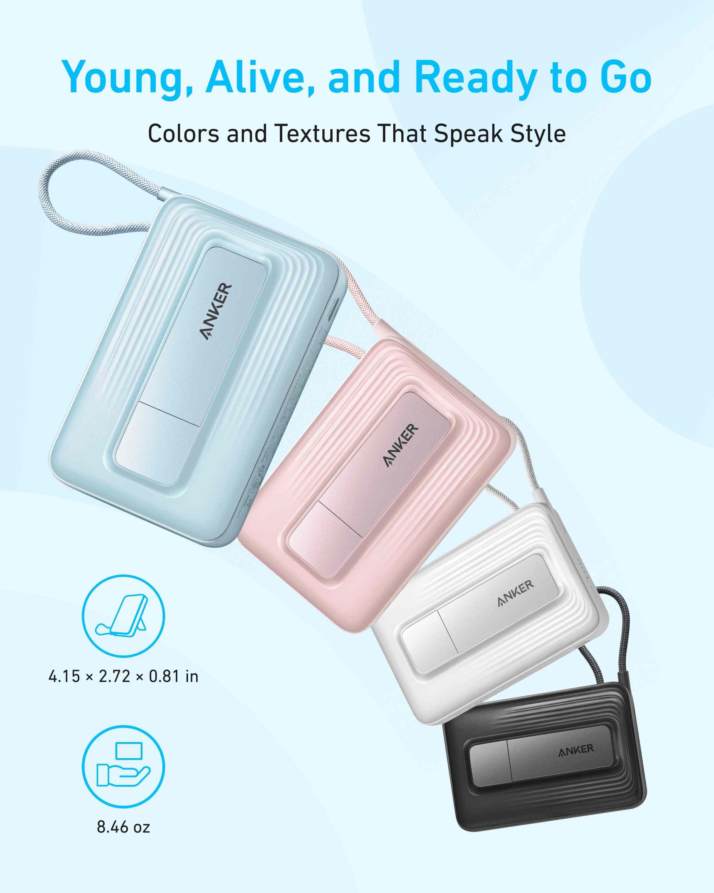 Anker Zolo Magnetic Power Bank (10K, 30W, Built-in USB-C Cable)