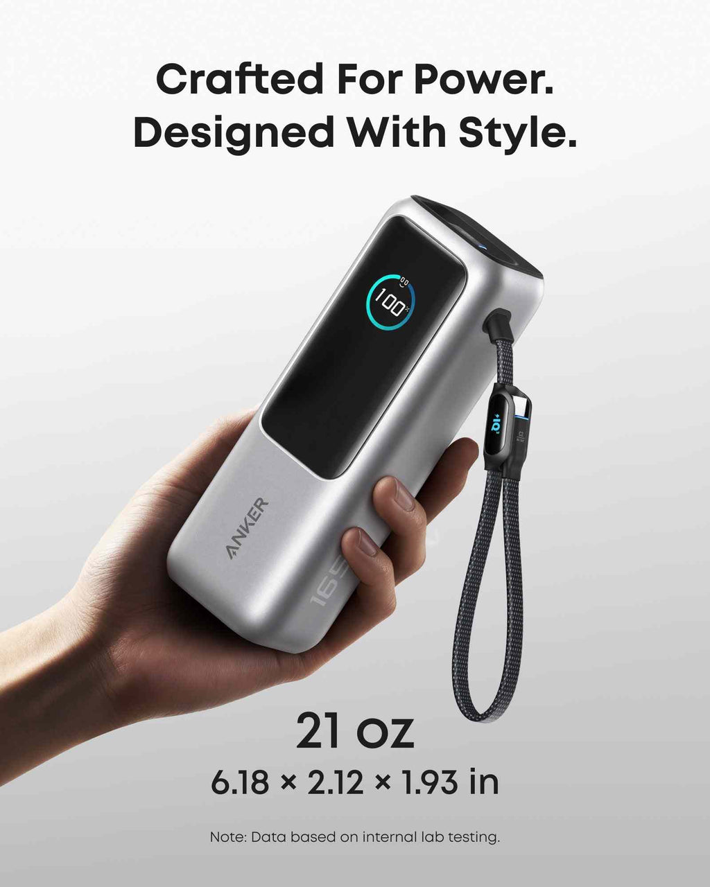 Anker Laptop Power Bank (25K, 165W, Built-In and Retractable Cables)