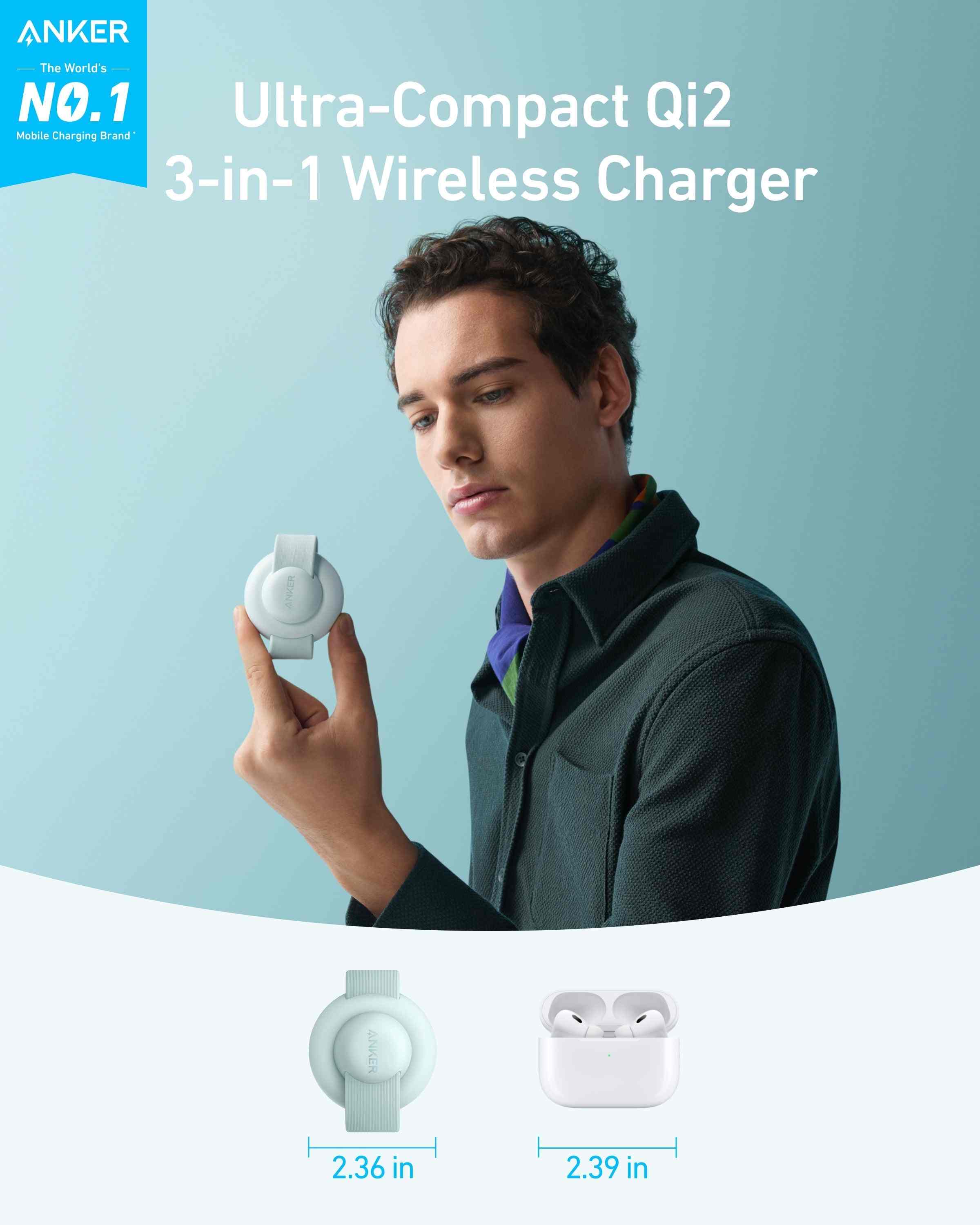 Anker MagGo Wireless Charging Station (3-in-1, Foldable Pad)