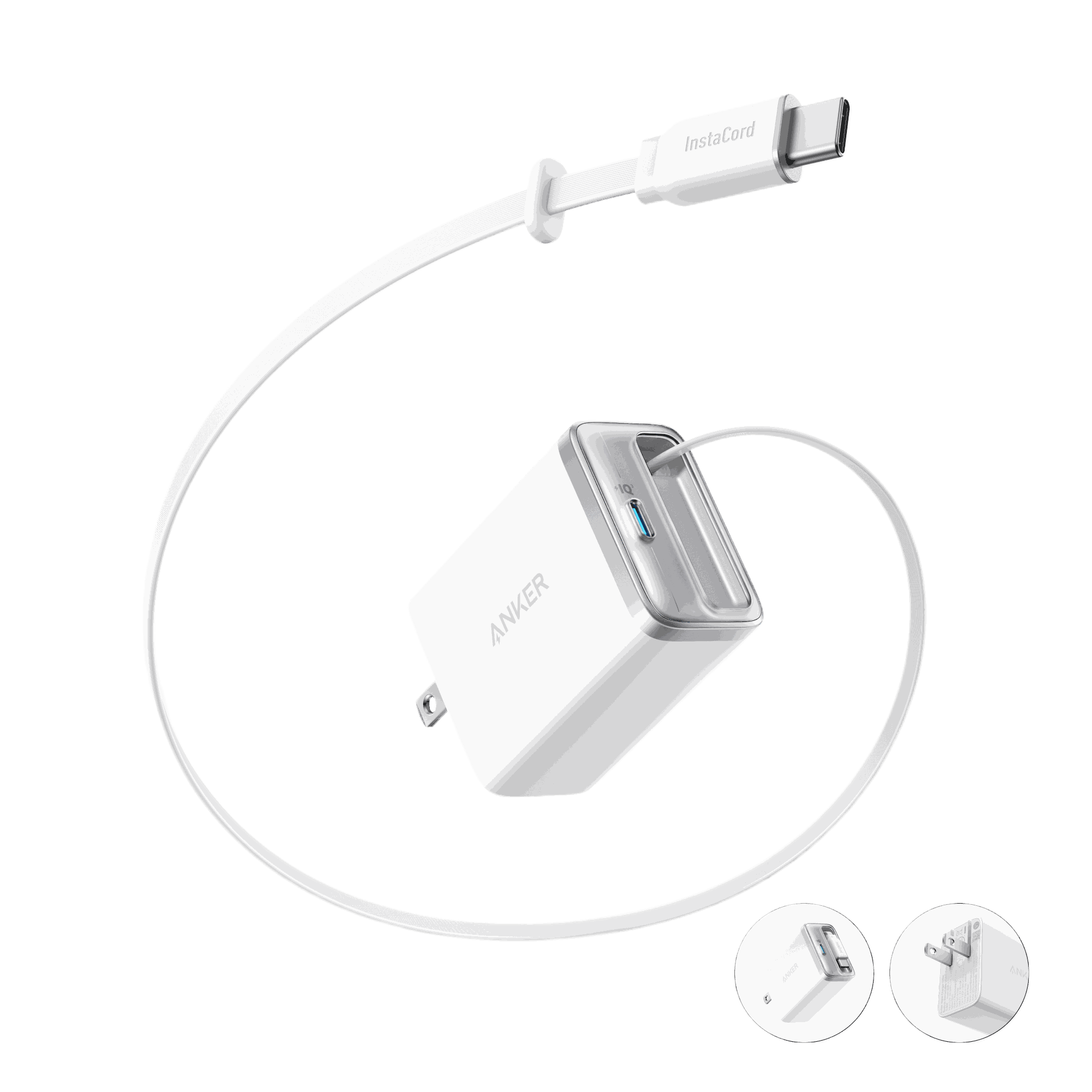 Anker Nano Charger 35W with built-in retractable USB-C cable compact and portable design