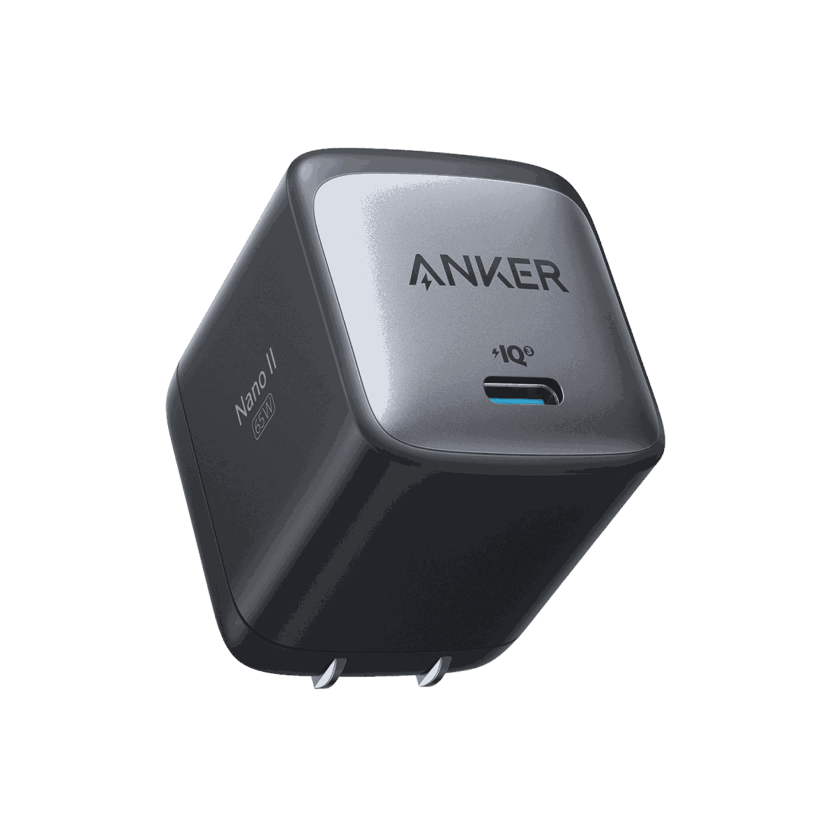 Anker 715 Charger Nano II 65W compact fast charger with foldable plug and GaN II technology