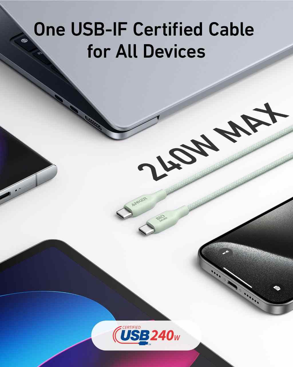 Anker <b>543</b> USB-C to USB-C Cable (Bio-Braided)