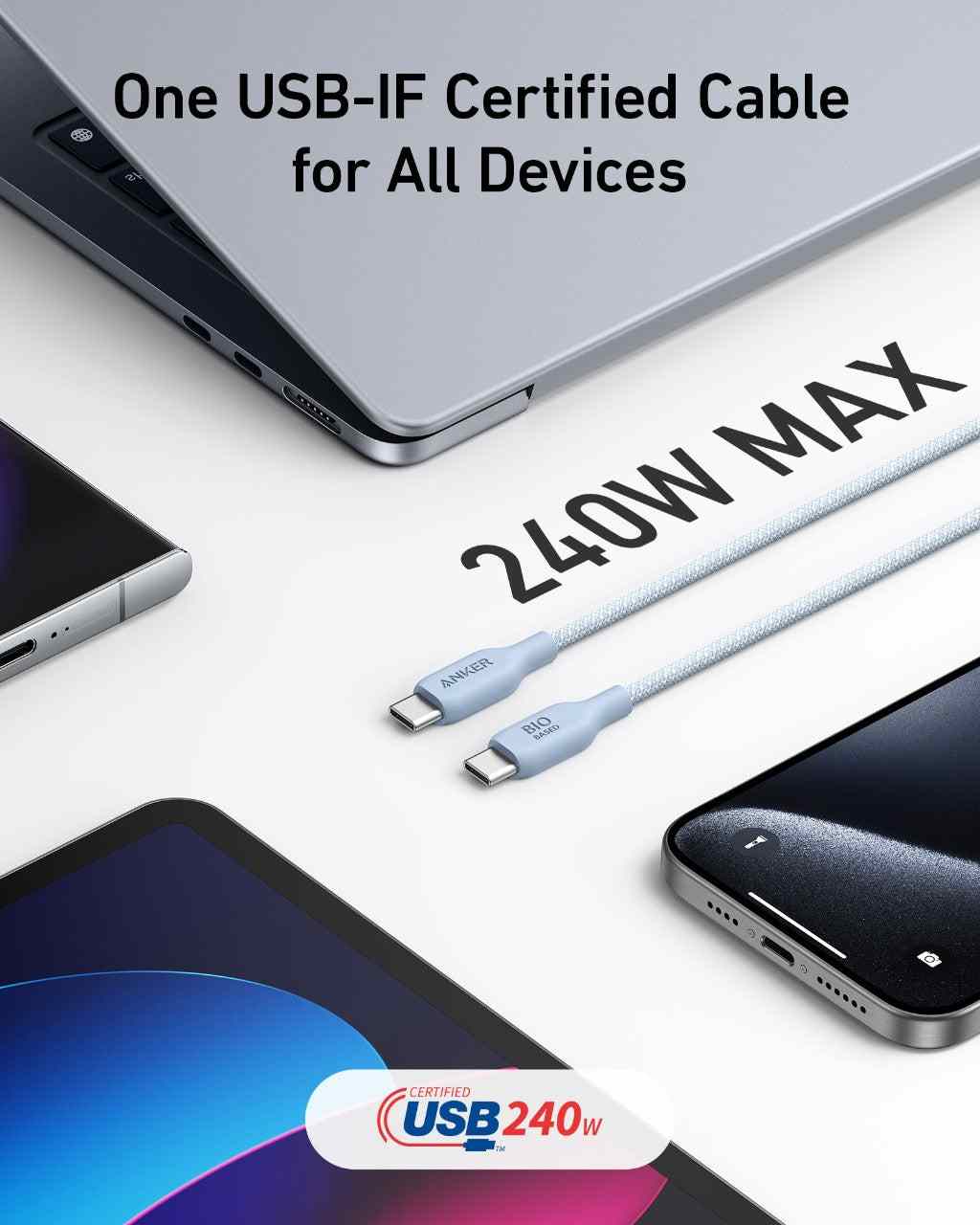 Anker <b>543</b> USB-C to USB-C Cable (Bio-Braided)