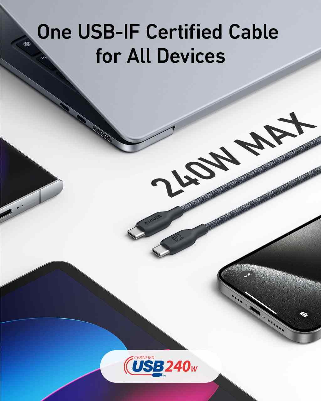 Anker <b>543</b> USB-C to USB-C Cable (Bio-Braided)