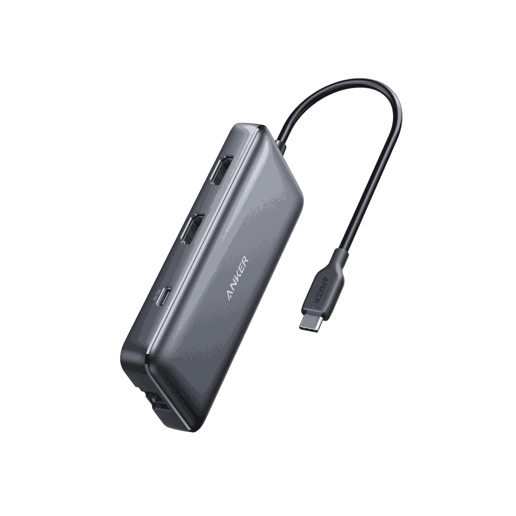 Anker 553 USB-C Hub 8-in-1 with dual HDMI, USB-C power delivery, Ethernet, and card readers