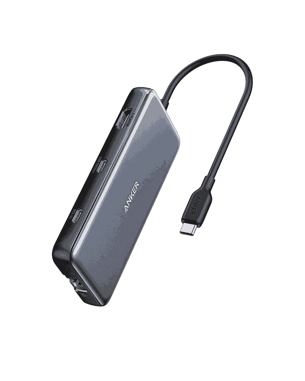 Anker 555 USB-C Hub 8-in-1 with USB-C Power Delivery, HDMI 4K, Ethernet, microSD card reader, and multiple USB ports