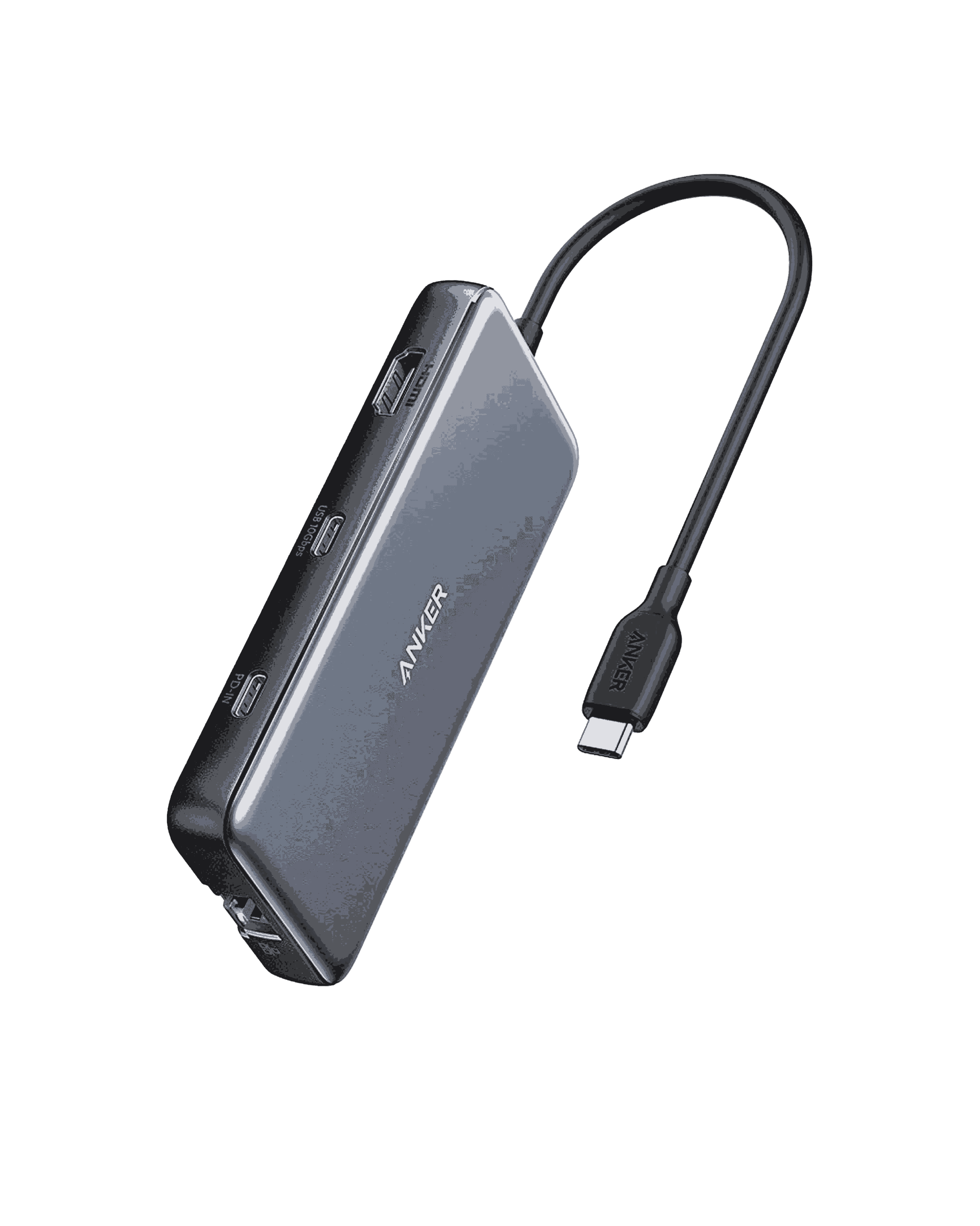 Anker 555 USB-C Hub 8-in-1 with USB-C Power Delivery, HDMI 4K, Ethernet, microSD card reader, and multiple USB ports