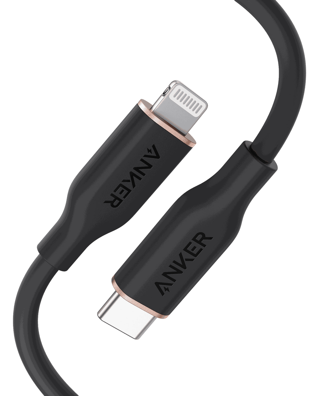 Anker 641 USB-C to Lightning Cable with soft silicone finish and high durability