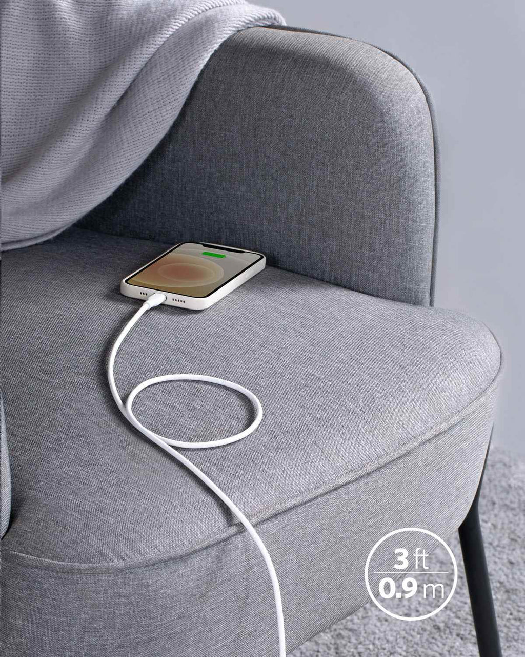 Anker <b>641</b> USB-C to Lightning Cable (Flow, 3 ft Silicone)