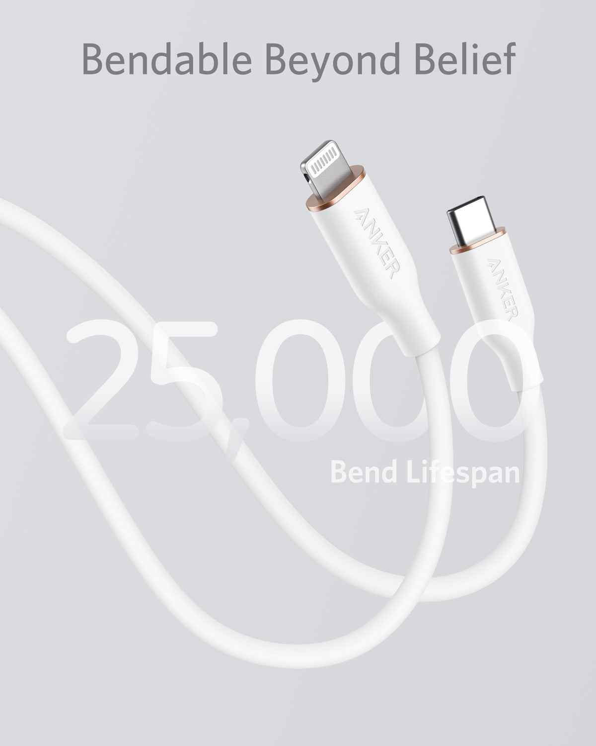 Anker <b>641</b> USB-C to Lightning Cable (Flow, 3 ft Silicone)