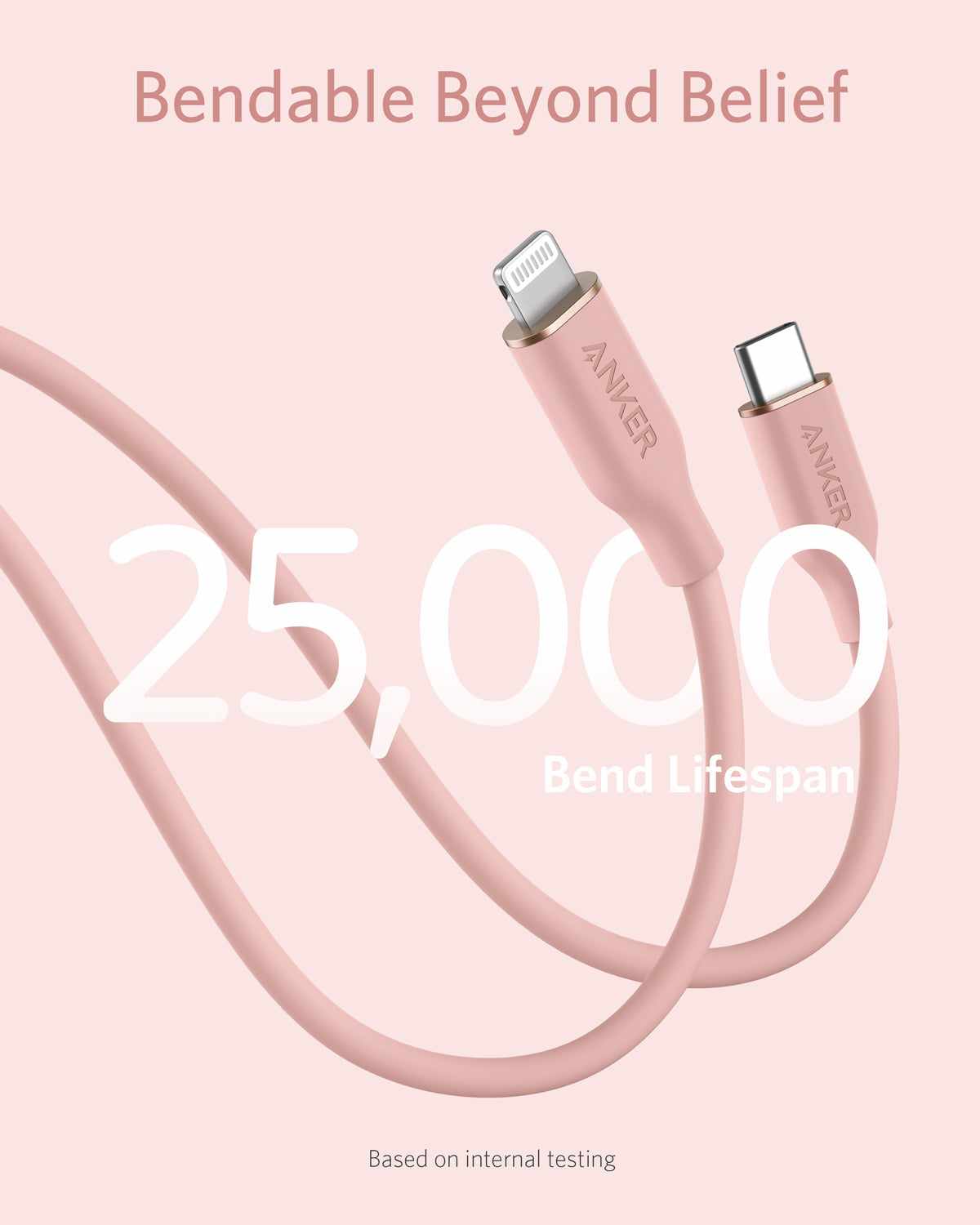 Anker <b>641</b> USB-C to Lightning Cable (Flow, 3 ft Silicone)