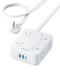Anker 341 USB Power Strip with 8 outlets, 2 USB-A, and 1 USB-C port, surge protection, and compact design