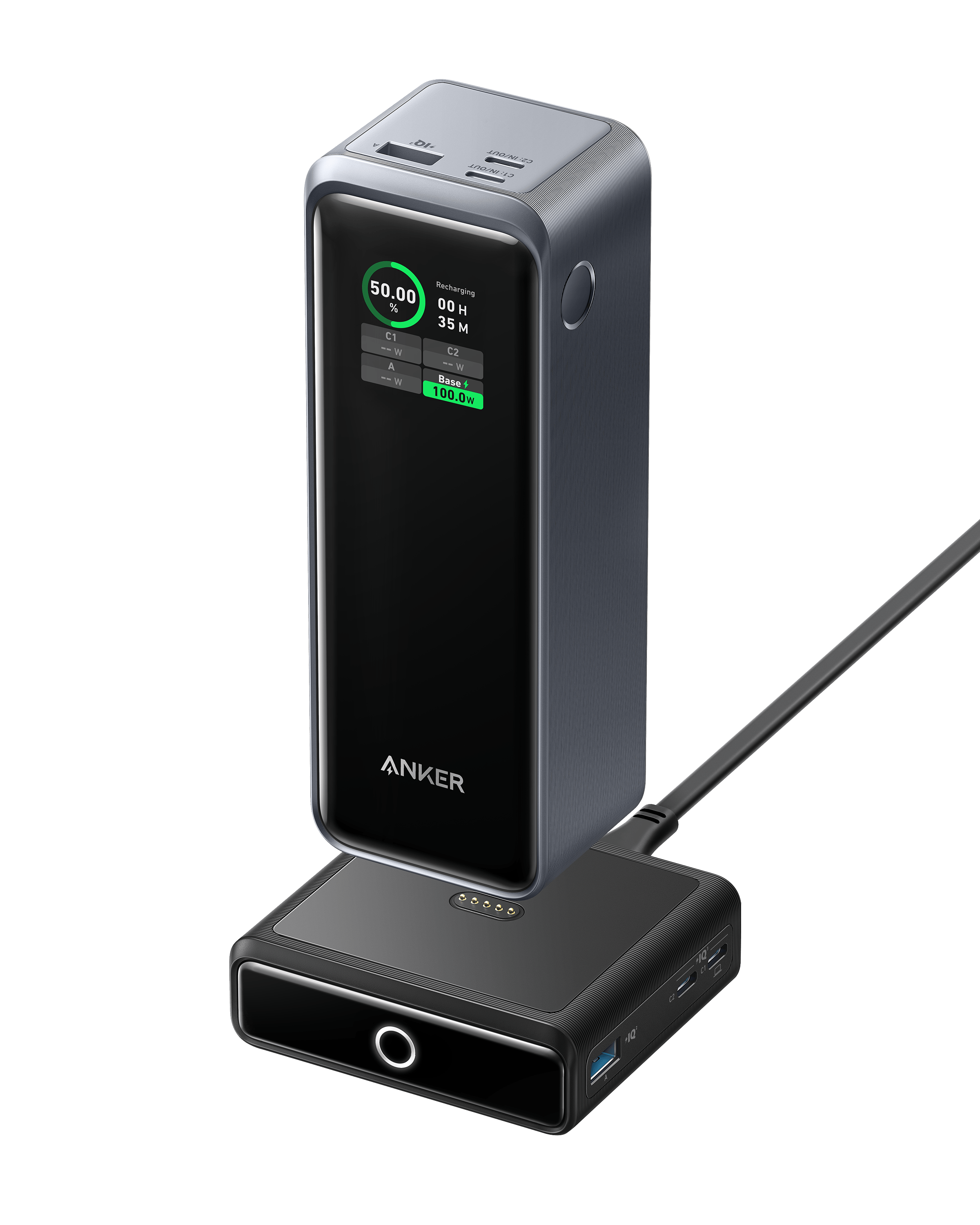 Anker Prime 27,650mAh Power Bank with 250W fast charging and 100W wireless charging base