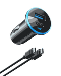 Anker 323 Car Charger 52.5W dual port USB-C and USB-A high-speed charger for iPhone and Samsung devices