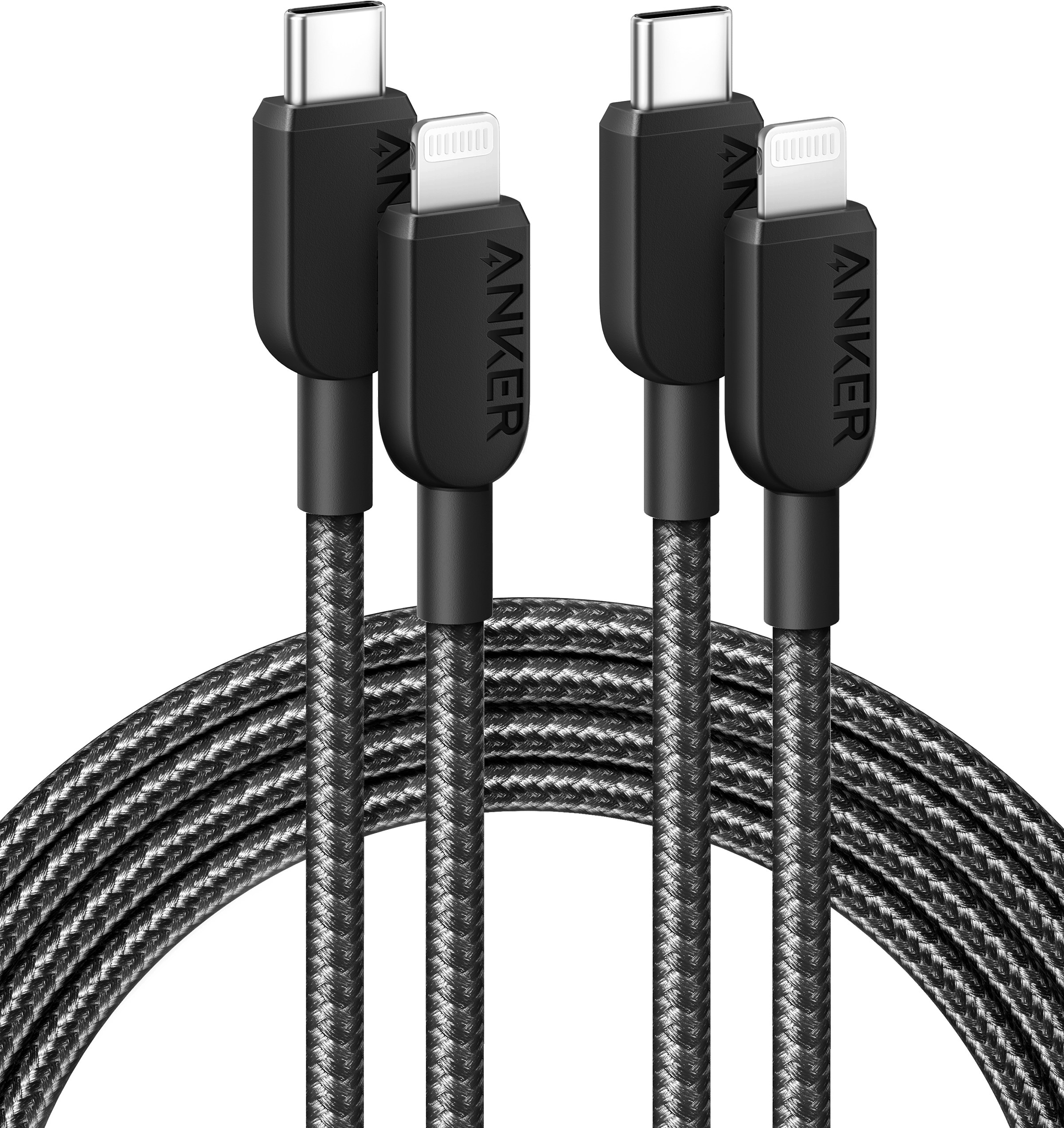 Anker 310 USB-C to Lightning Cable 6ft 2-pack high-speed MFi-certified charging cable for iPhone
